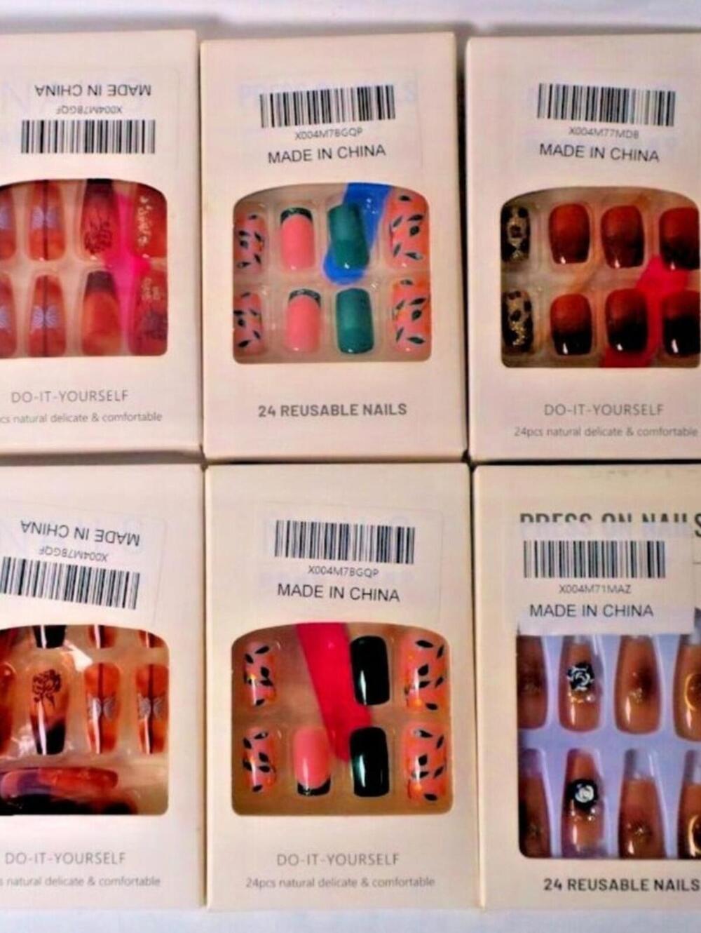 24 Reusable Press-On Nails with Nail File and Stickers